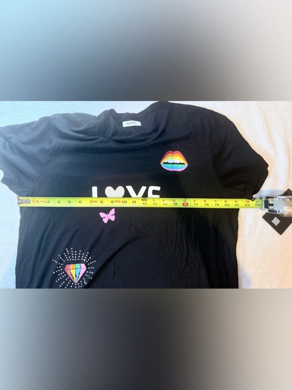 Lauren Moshi Black 'Love Rainbow' Graphic Tee - Picture 6 of 8